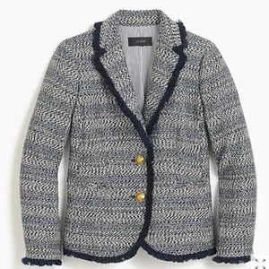 COPY - NWT! J.Crew Lady Fringe Blazer in Navy Twe…